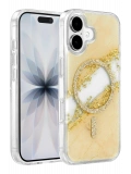 Onegif Apple iPhone 17 Lotus Simli Magsafe Kapak - Gümüş