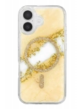 Onegif Apple iPhone 17 Lotus Simli Magsafe Kapak - Gümüş