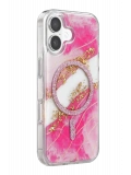 Onegif Apple iPhone 17 Lotus Simli Magsafe Kapak - Pembe