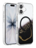 Onegif Apple iPhone 17 Lotus Simli Magsafe Kapak - Siyah