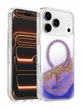 Onegif Apple iPhone 17 Pro Lotus Simli Magsafe Kapak - Mor