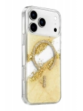 Onegif Apple iPhone 17 Pro Max Lotus Simli Magsafe Kapak - Gümüş