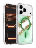 Onegif Apple iPhone 17 Pro Max Lotus Simli Magsafe Kapak - Yeşil
