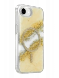 Onegif Apple iPhone 17E Lotus Simli Magsafe Kapak - Gümüş