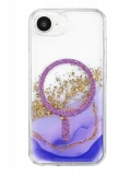 Onegif Apple iPhone 17E Lotus Simli Magsafe Kapak - Mor