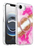 Onegif Apple iPhone 17E Lotus Simli Magsafe Kapak - Pembe