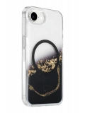 Onegif Apple iPhone 17E Lotus Simli Magsafe Kapak - Siyah