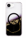 Onegif Apple iPhone 17E Lotus Simli Magsafe Kapak - Siyah