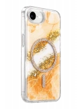 Onegif Apple iPhone 17E Lotus Simli Magsafe Kapak - Turuncu