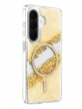 Onegif Samsung Galaxy A56 Lotus Simli Magsafe Kapak - Gümüş