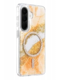 Onegif Samsung Galaxy A56 Lotus Simli Magsafe Kapak - Turuncu