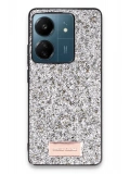 Onegif Xiaomi Redmi 13C Bright Simli Kapak - Gümüş