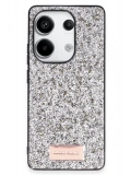 Onegif Xiaomi Redmi Note 13 Pro 4G Bright Simli Kapak - Gümüş