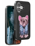 Venco Apple iPhone 16 Cute Desenli Kapak - Siyah