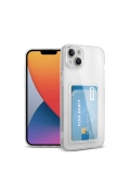 KILIFINI SEÇ - Apple iPhone 14 Plus Kılıf Kart Şeffaf Silikon - Şeffaf