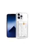 KILIFINI SEÇ - Apple iPhone 14 Pro Max Kılıf Kart Şeffaf Silikon - Şeffaf