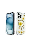 KILIFINI SEÇ - Apple iPhone 15 Pro Max Kılıf Daisy Simli Magsafe Kapak