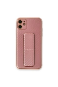 Newface Apple iPhone 12 Kılıf Coco Karbon Standlı Kapak