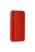 Newface Apple iPhone 12 Kılıf Coco Karbon Standlı Kapak