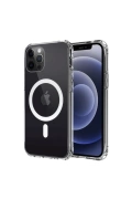 Newface Apple iPhone 12 Kılıf Magneticsafe Şeffaf Silikon - Şeffaf