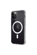 Newface Apple iPhone 12 Kılıf Magneticsafe Şeffaf Silikon - Şeffaf