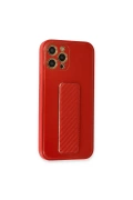 Newface Apple iPhone 12 Pro Kılıf Coco Karbon Standlı Kapak