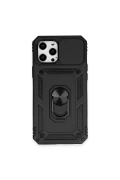 Newface Apple iPhone 12 Pro Max Kılıf Pars Lens Yüzüklü Silikon