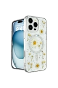 KILIFINI SEÇ - Apple iPhone 16 Pro Max Kılıf Daisy Simli Magsafe Kapak