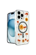 KILIFINI SEÇ - Apple iPhone 16 Pro Max Kılıf Daisy Simli Magsafe Kapak