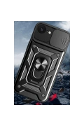 Newface Apple iPhone 16E Kılıf Pars Lens Yüzüklü Silikon