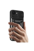 Newface Apple iPhone 16E Kılıf Pars Lens Yüzüklü Silikon
