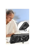 Newface Apple iPhone 16E Kılıf Pars Lens Yüzüklü Silikon