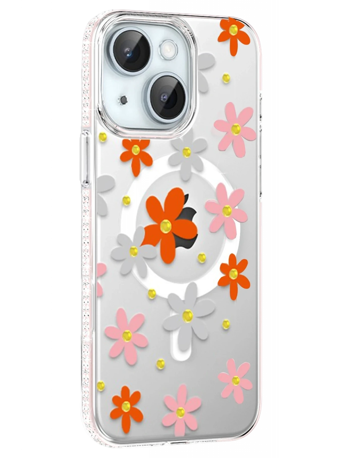 Joko Apple iPhone 14 Floral Magsafe Kapak - Turuncu