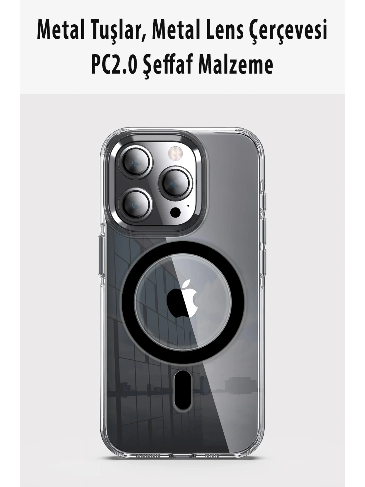 Joko Apple iPhone 14 Pro Kılıf Crystal Magsafe Kapak - Siyah
