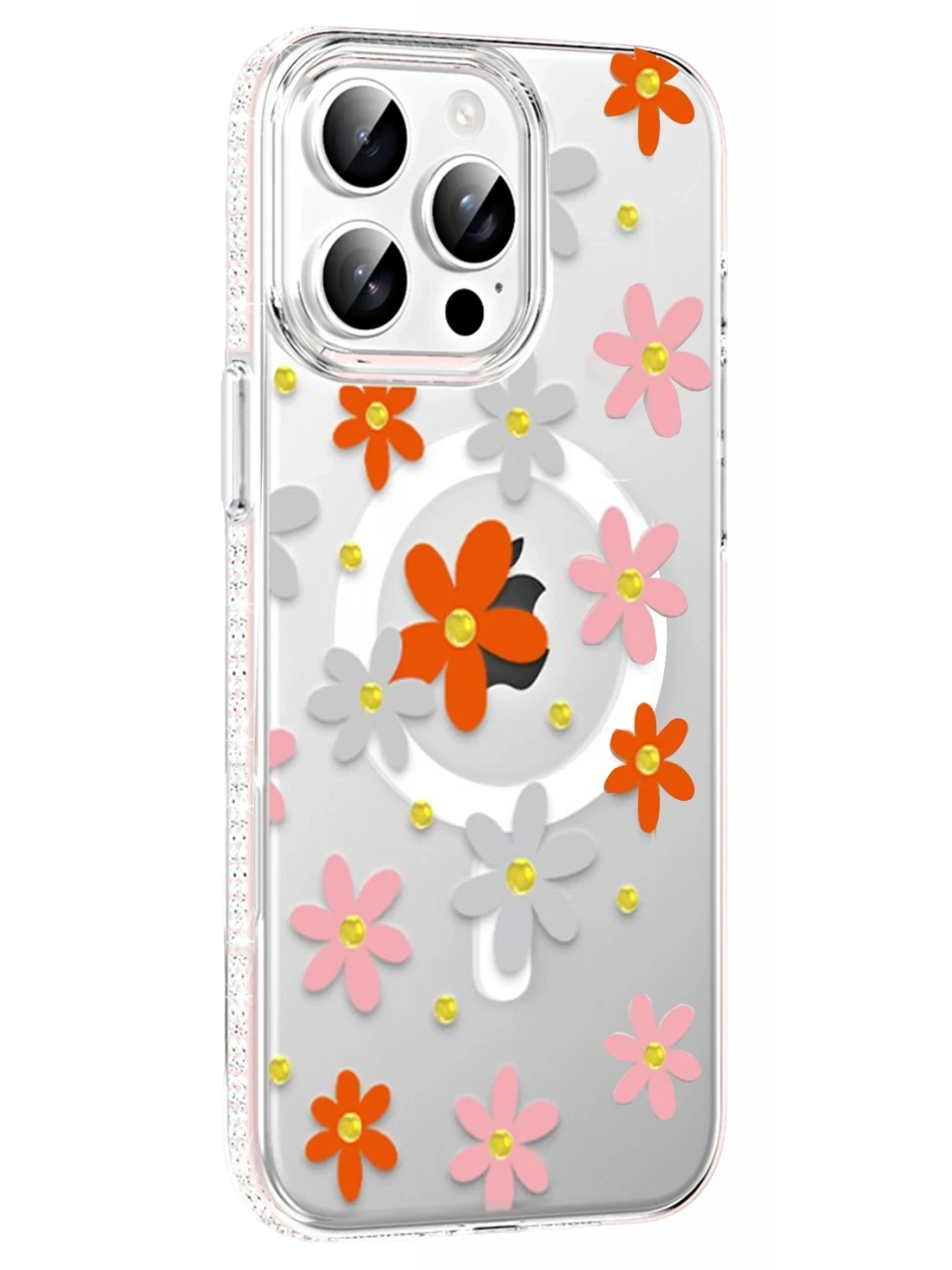 Joko Apple iPhone 14 Pro Max Floral Magsafe Kapak - Turuncu