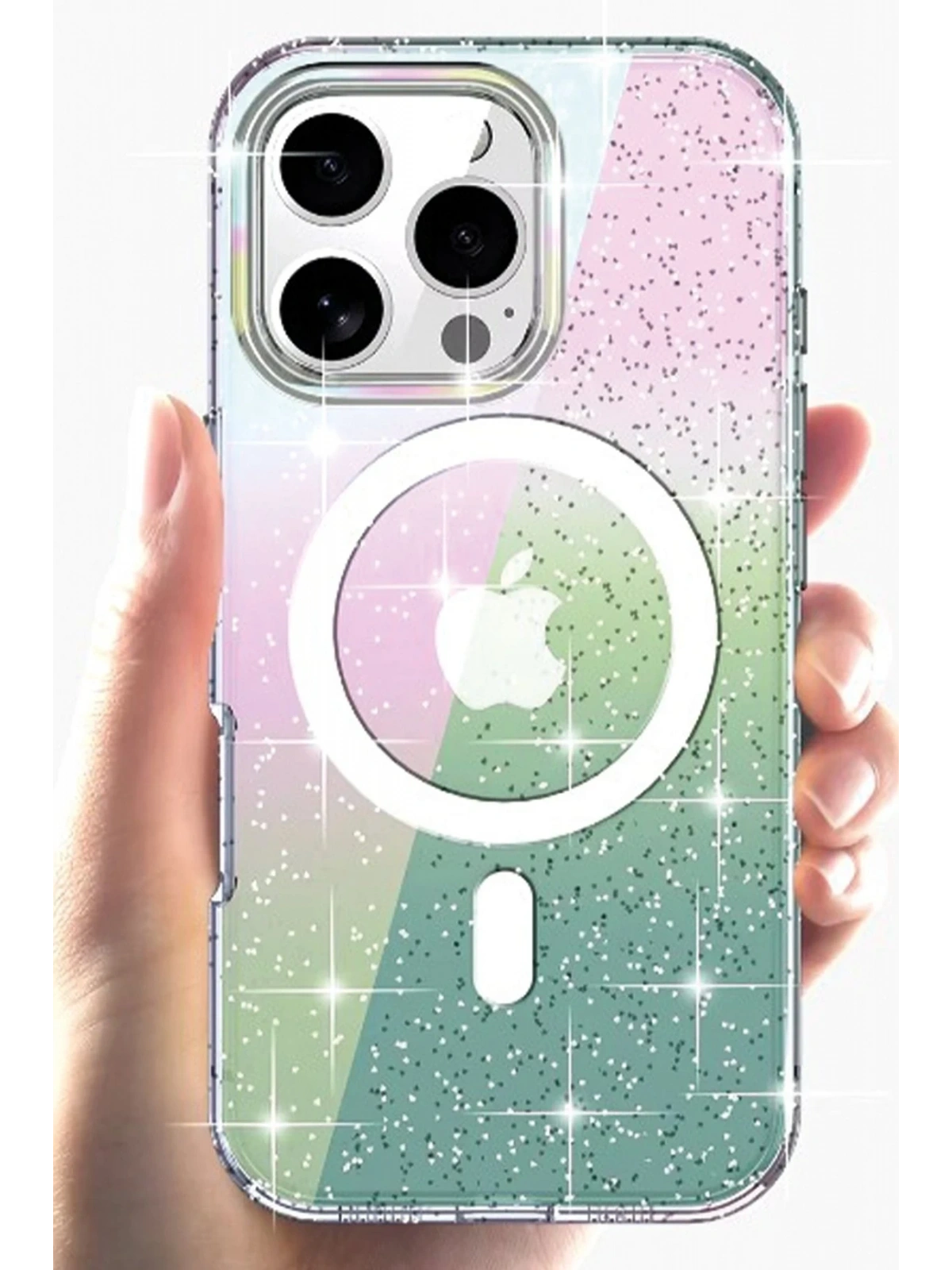 Joko Apple iPhone 14 Pro Max Rasasi Simli Magsafe Kapak - Şeffaf