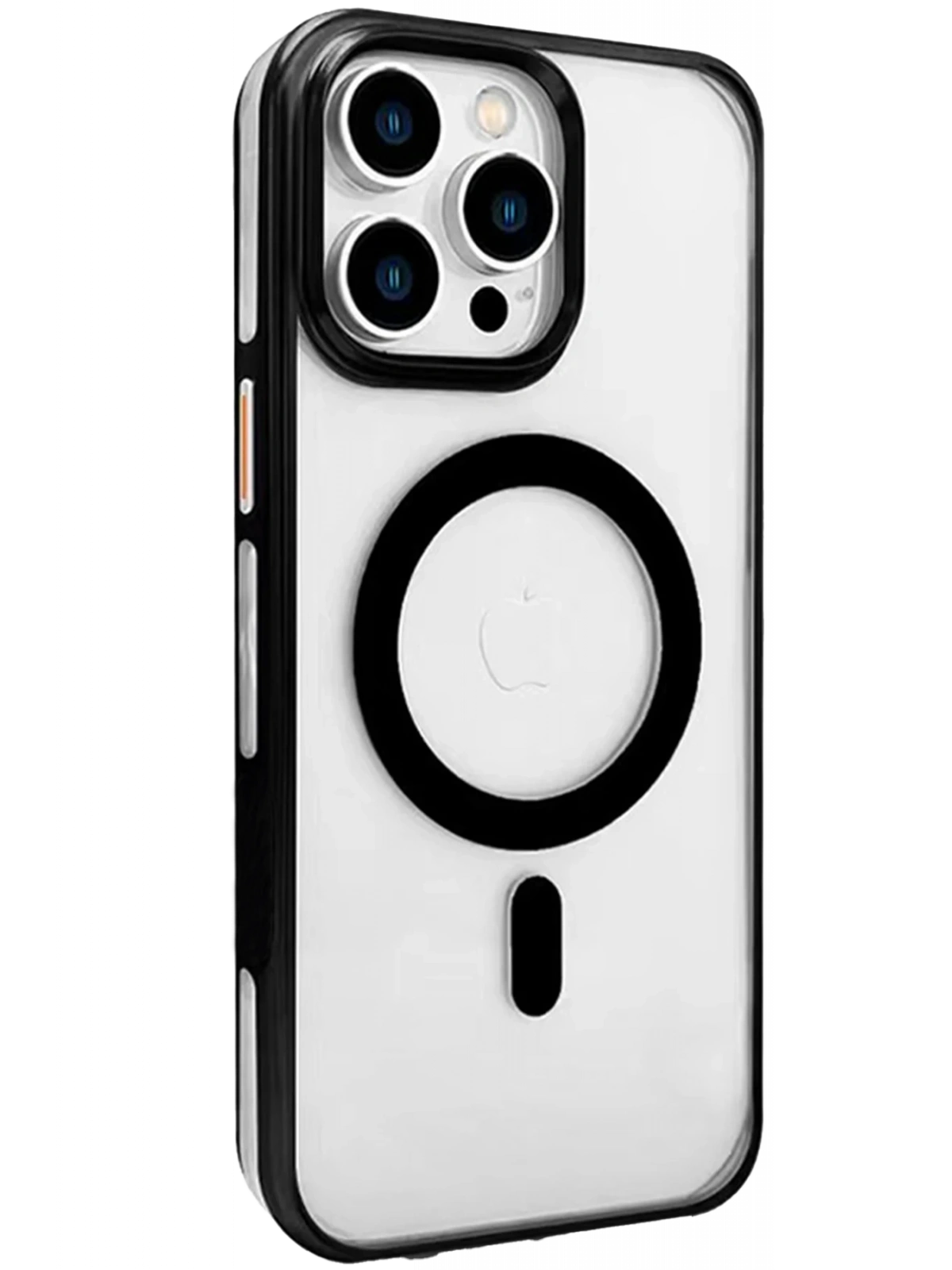 Joko Apple iPhone 15 Pro Max Gleam PC Sert Magsafe Kılıf - Şeffaf-Siyah