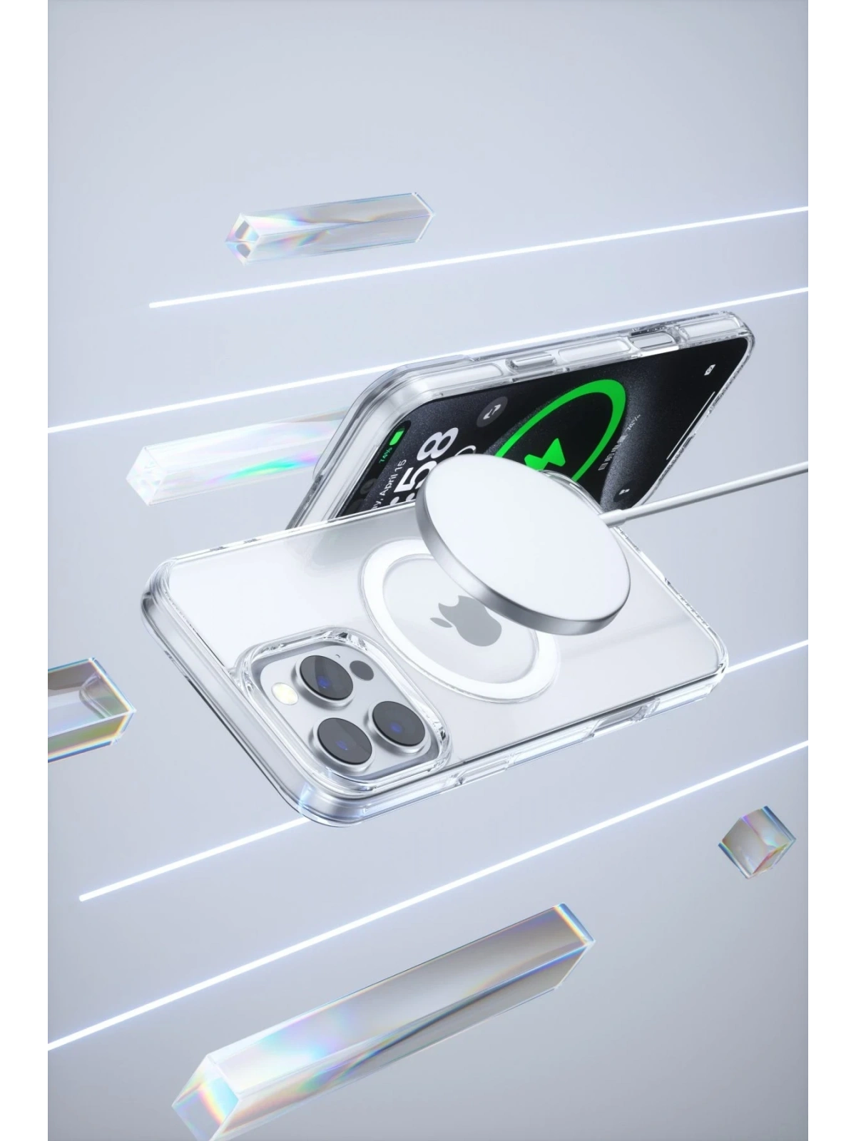 Joko Apple iPhone 16 Pro Gleam PC Sert Magsafe Kılıf - Şeffaf