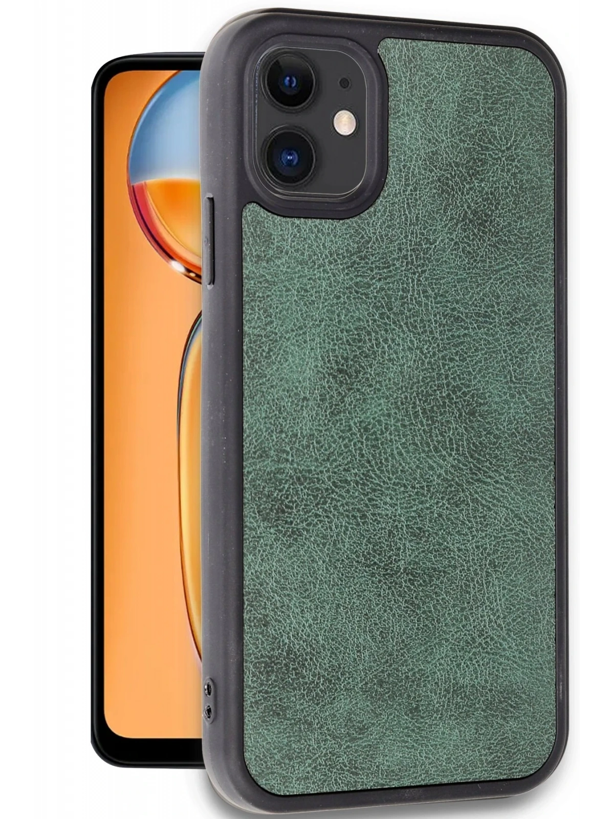 Newface Apple iPhone 11 Kılıf Aras Deri Kapak - Koyu Yeşil