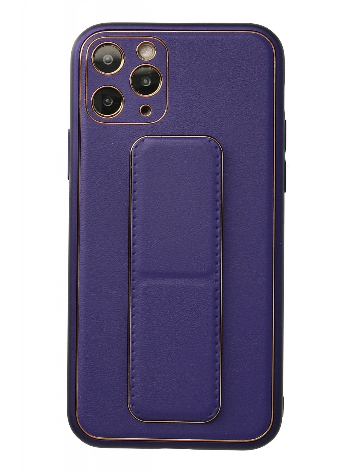 Newface Apple iPhone 11 Pro Kılıf Coco Deri Standlı Kapak - Mor