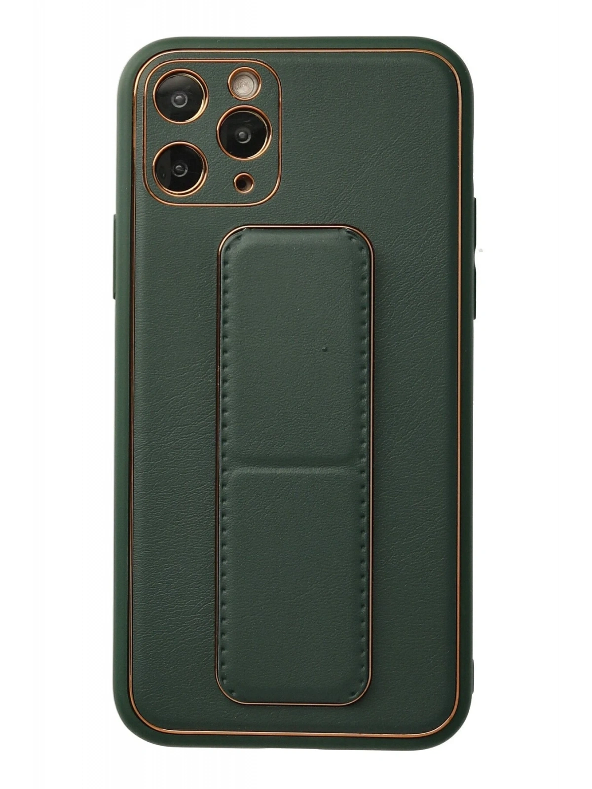 Newface Apple iPhone 11 Pro Kılıf Coco Deri Standlı Kapak - Yeşil
