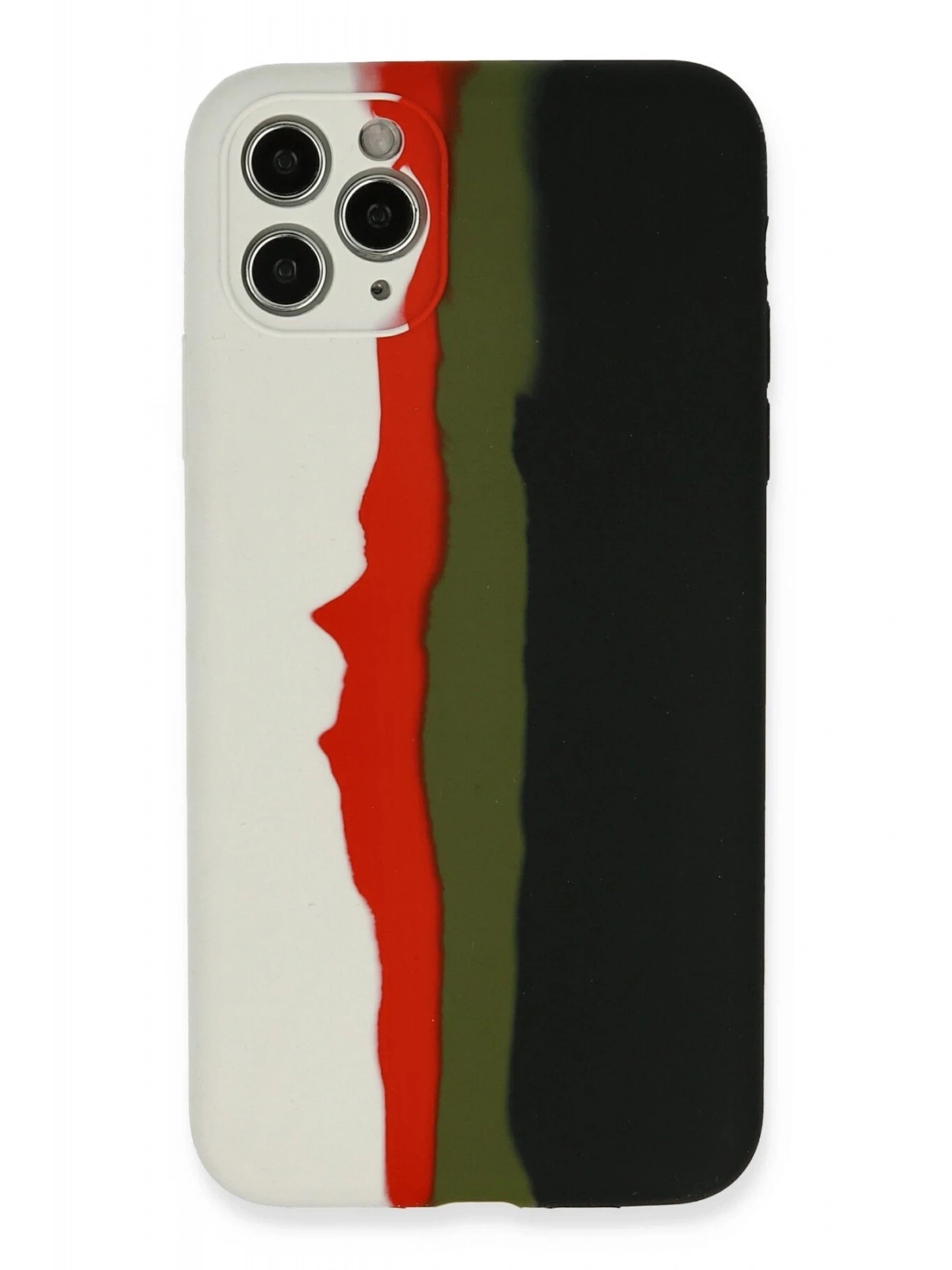 Newface Apple iPhone 11 Pro Kılıf Ebruli Lansman Silikon - Beyaz-Siyah