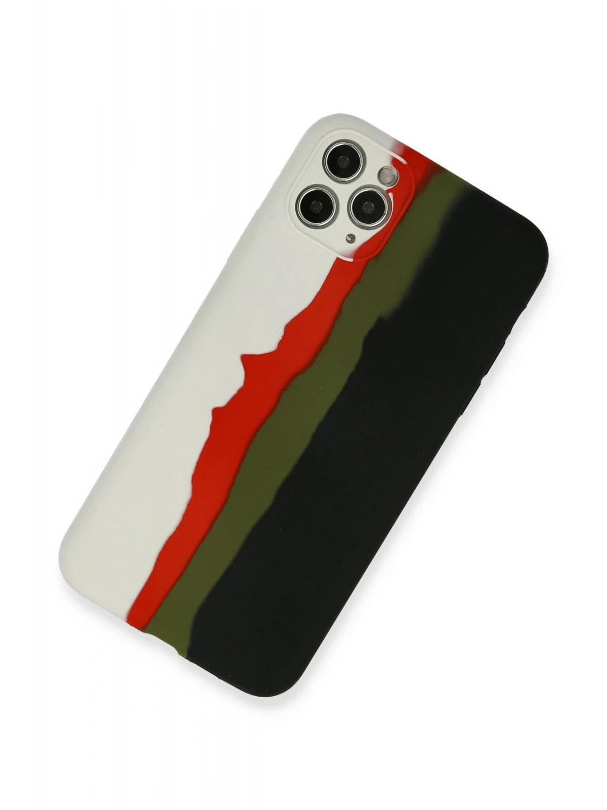 Newface Apple iPhone 11 Pro Kılıf Ebruli Lansman Silikon - Beyaz-Siyah