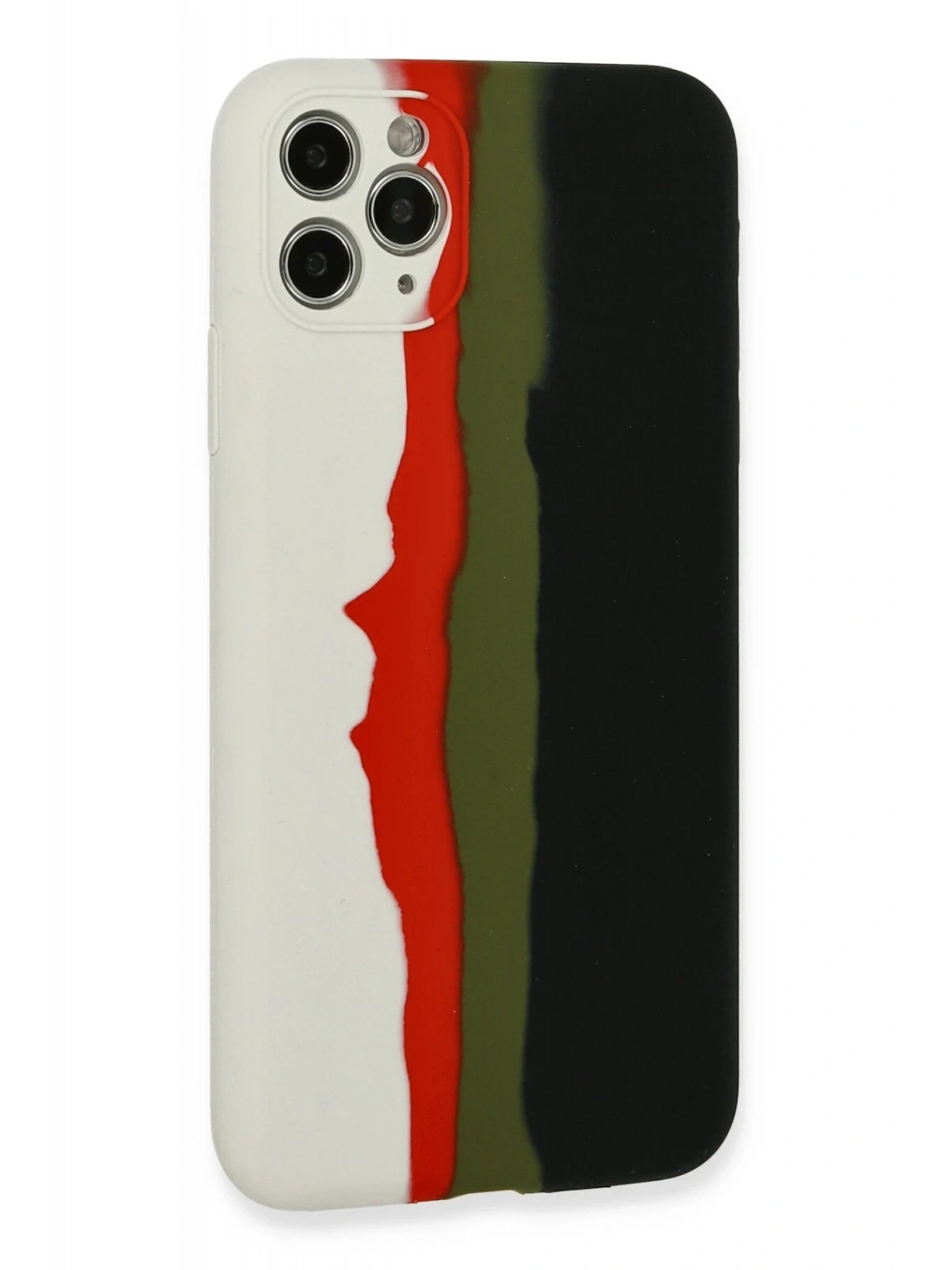 Newface Apple iPhone 11 Pro Kılıf Ebruli Lansman Silikon - Beyaz-Siyah