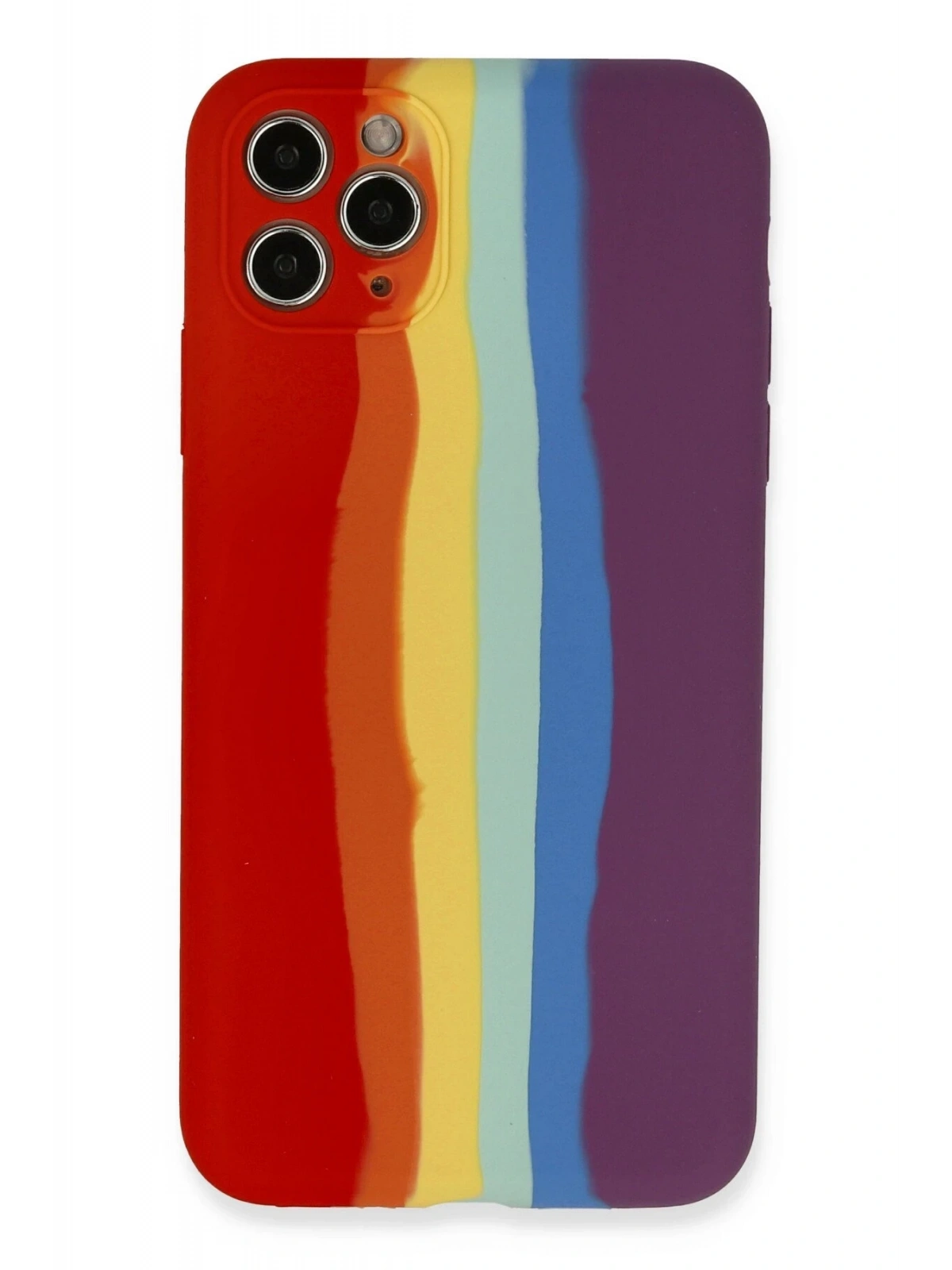 Newface Apple iPhone 11 Pro Kılıf Ebruli Lansman Silikon - Kırmızı-Mor
