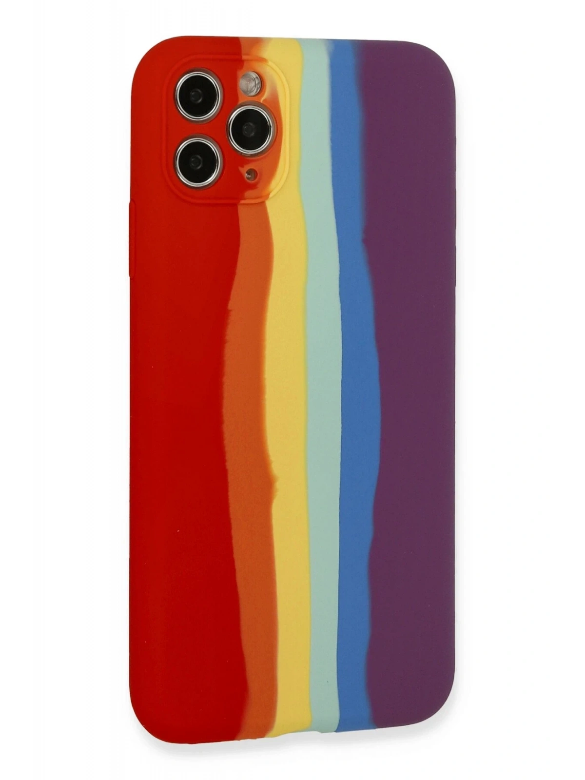 Newface Apple iPhone 11 Pro Kılıf Ebruli Lansman Silikon - Kırmızı-Mor