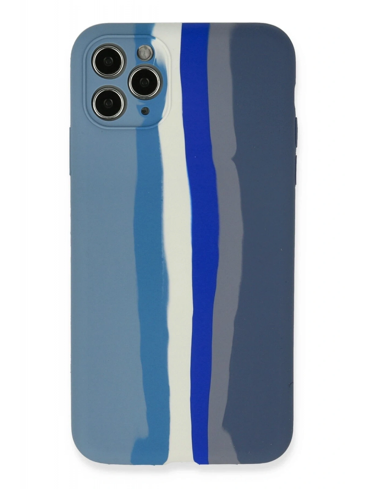 Newface Apple iPhone 11 Pro Kılıf Ebruli Lansman Silikon - Mavi-Gri