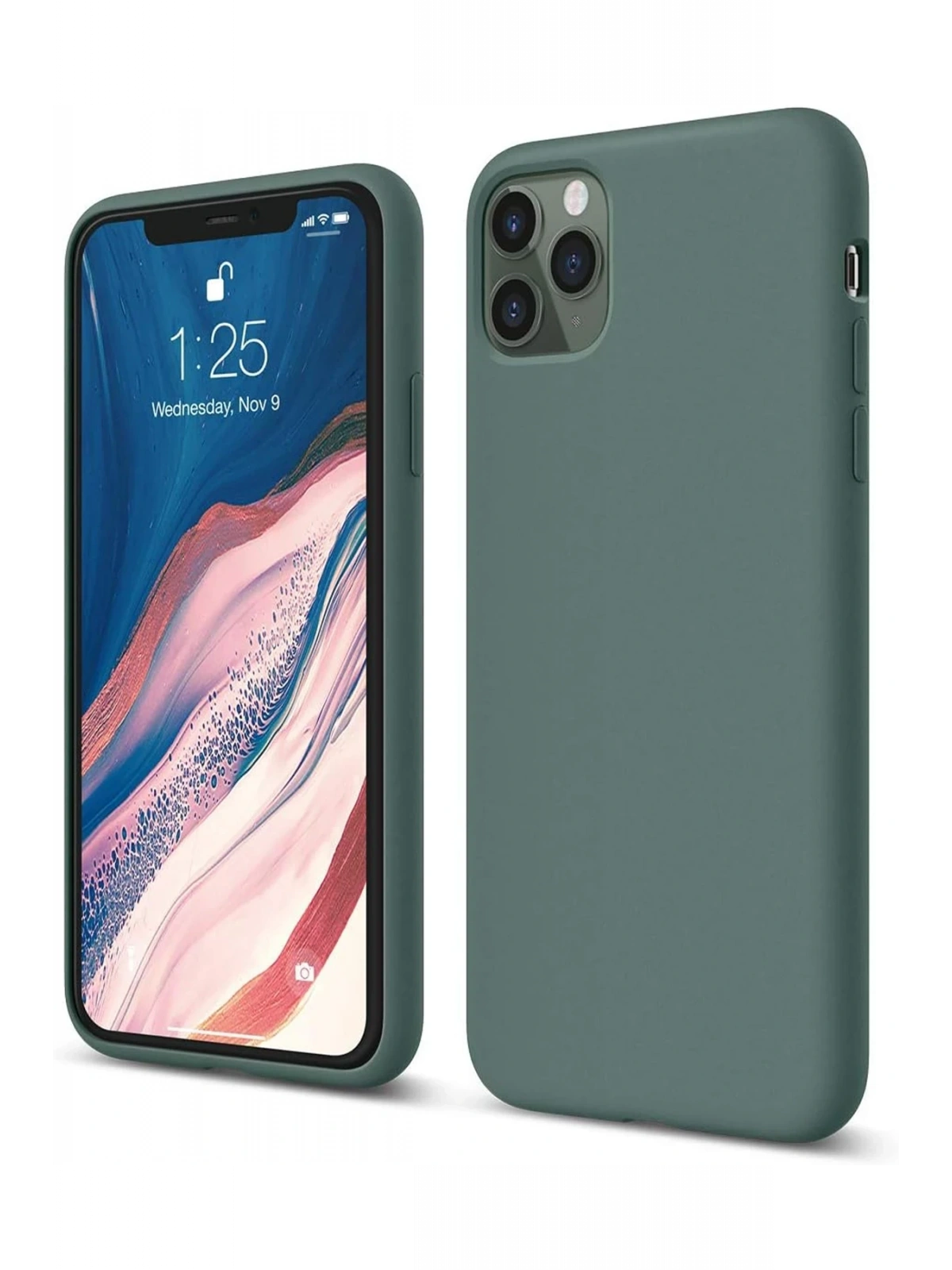 Newface Apple iPhone 11 Pro Kılıf First Silikon - Koyu Yeşil