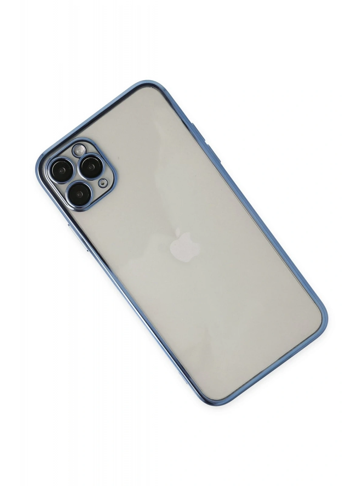 Newface Apple iPhone 11 Pro Kılıf Razer Lensli Silikon - Açık Mavi