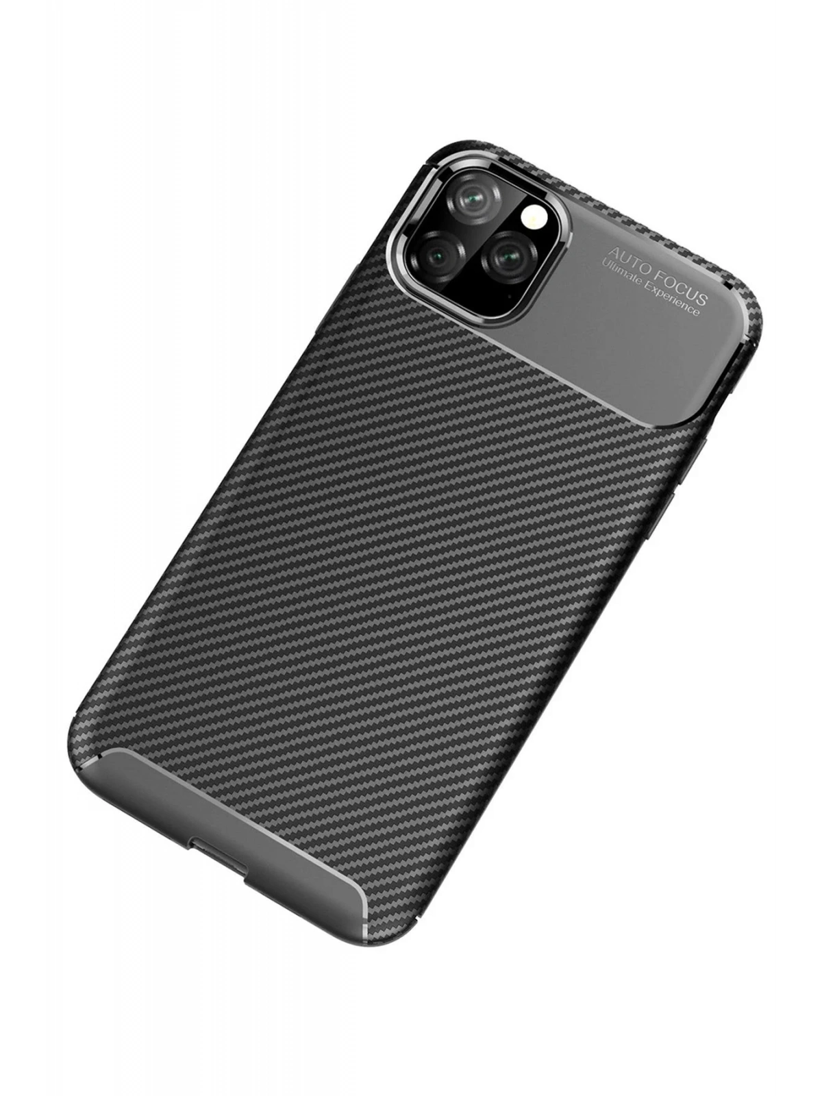 Newface Apple iPhone 11 Pro Max Kılıf Auto Focus Karbon Kapak - Siyah